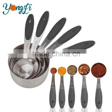 Wholesale Amazon 10-Piece Siliocne Handle For Easy Grip Stainless Steel Measuring Cups And Measuring Spoons Set