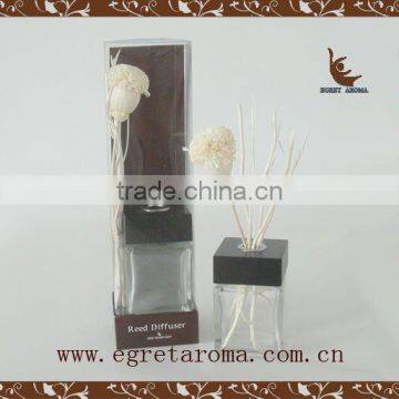 EA3-0853 Gift Set Sola Flower on Square Galss Bottle Fragrance Reed Diffuser With Rattan Sticks photo-3