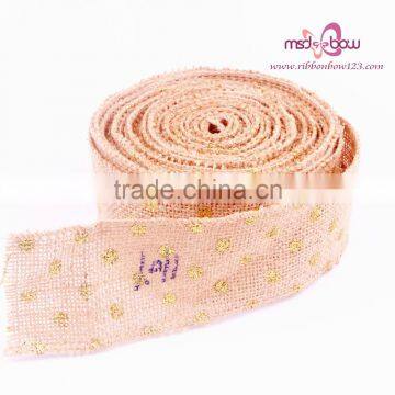 100% jute burlap ribbon printed jute ribbon