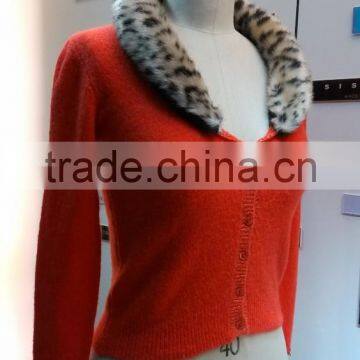 2014 Ladies Knitted Sweater,cardigan With Mohair photo-4