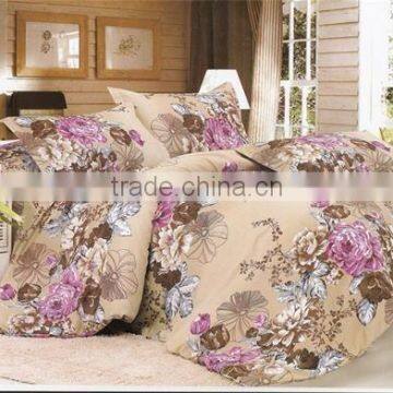 100%polyester digital printed embroidery lily diamond velvet luxury bedding set