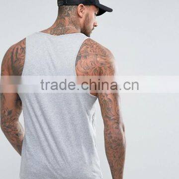 Cheapest New Design Custom Manufacture Grey Color Gym Wear Comfortable 100% Cotton Fashion Running Men's Tank Tops photo-2