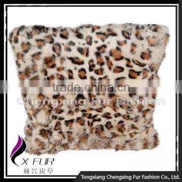 CX-D-93 Christmas Pillow Cover Personalized Custom Real Rabbit Fur Pillowcase photo-2