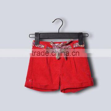 2014 latest korea Girl red short pants children corduroy trousers