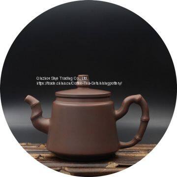 Ceramic Tea Pot Bamboo Single Pure Handmade Tea Ware Coffee Pot