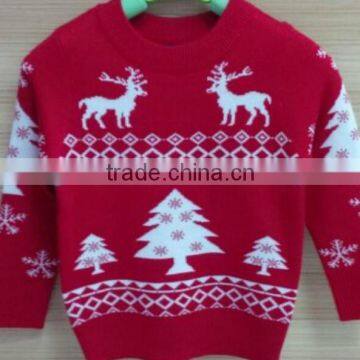 boys girls acrylic cotton knitted reindeer baby christmas sweater