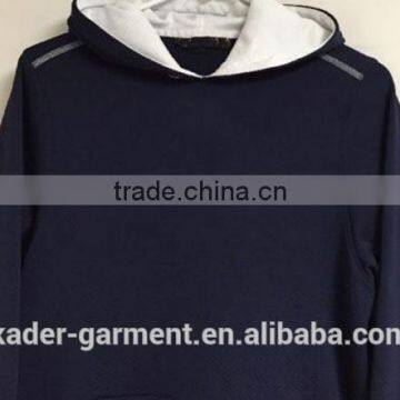 Unisex Pullover Hooded Sweatshirt Dark Blue Hoodie With Pocket photo-5
