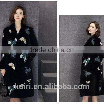 2016 Wool Fur Coat Medium-long Women's Slim Sheep Shearing Overcoat Fur Sheep Skin Coat photo-3