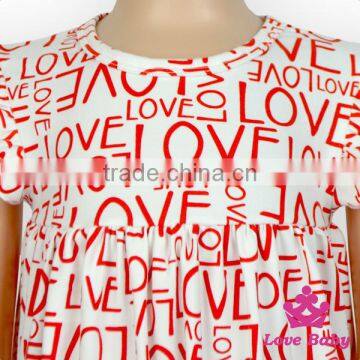 Hot Sale Summer Casual Kids Clothing Fly Sleeve LOVE Printed Design New Model Girl Short Dress photo-4