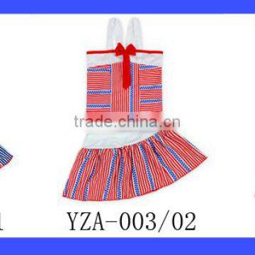 Fashion Children Summer Pink Waterproof Strap Striped H Design Bow Young Girl Swimwear Beach Top Clothes photo-6