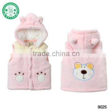 #9025** AUTUMN WINTER Animal Design Childrens Coat Oem service&Custom design&High Quality baby vest with hood