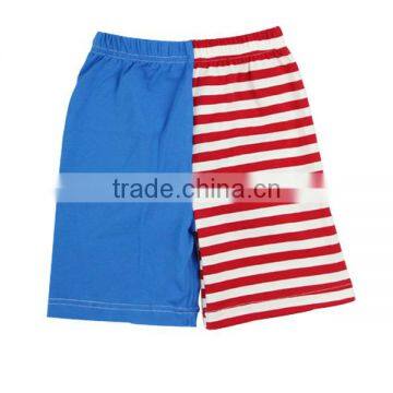 New fashionable royal blue matched red white strip designs children boutique clothes kids patriotic shorts