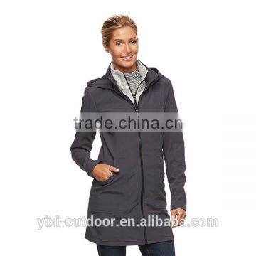 Winter Women's Windproof Long Softshell Jacket With Hood photo-3