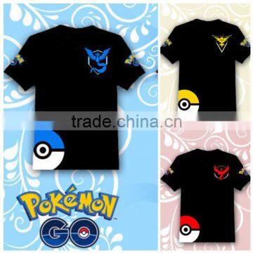 Fashion Men Pokemon Go Team Valor Instinct T-Shirt Team Mystic T Shirt