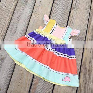 2017Fashion sell like hot sale Summer girl rainbow fresh pattern desi