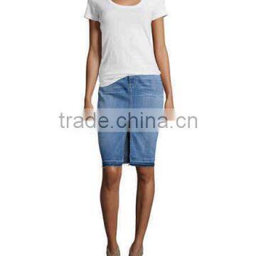 Fashion Ladies Short Skirt Designs High Waist Blue Jeans Skirt