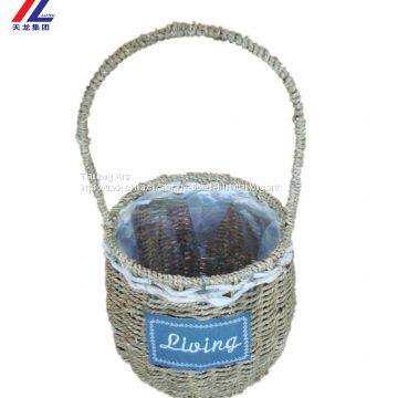 hot sale cheap grass braid stitched natural gift straw basket