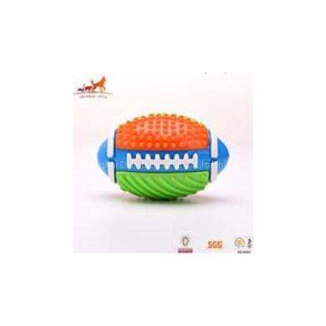 Colorful TPR Dog Chew Rugby Football Toy