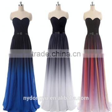 blue gradient evening dress bridal dress/ yg flower xx strapless maxi bridal dress/evening wedding dress