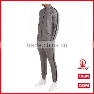 Wholesale custom design your own skinny tracksuit men sports gym plain tracksuit set