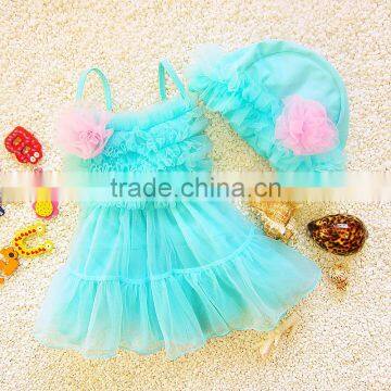 Factory price baby pink children lace swimwear a little baby bikini swimwear