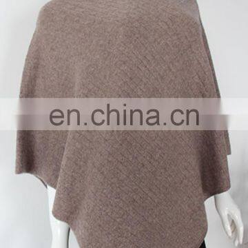 Fashion design womens pure cashmere cable knit ponchos with various colors