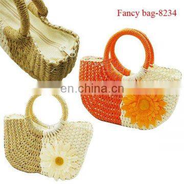 Fashion summer sunflower straw beach bag