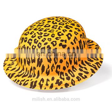 MH-2175 Party kit PVC leopard imprint Plastic Derby Bowler Hat