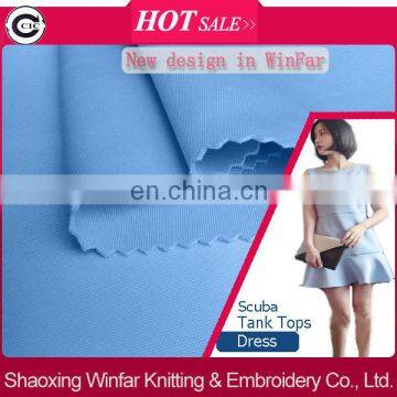 winfar polyester DTY knit solid dyed scuba textiles fabric air layer spandex textile