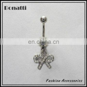 fashion stud earrings with bow pendant