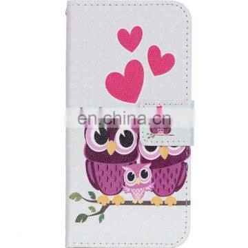 Newest owl love wallet pu leather case for iphone7 plus with stand