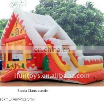 New Christmas house Inflatable bouncer slide