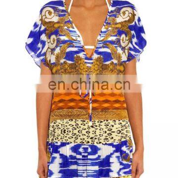 High Quality Sheer Chiffon Blouson Beachwear Swimwear Cover-up Beach Dress photo-4