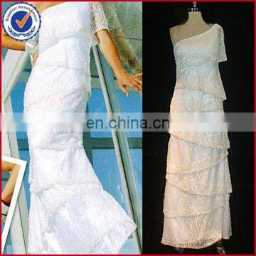 WHITE beading luxurious prom dress evening dress party dress