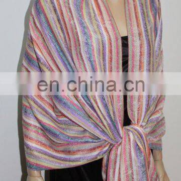 JDC-144_12#: shawl with rainbow pattern