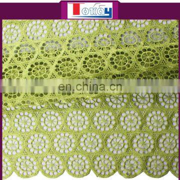 high quality green cord lace fabric 2015