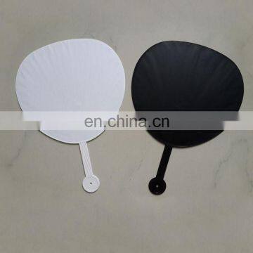 blank drawing plastic round hand fan for promotional