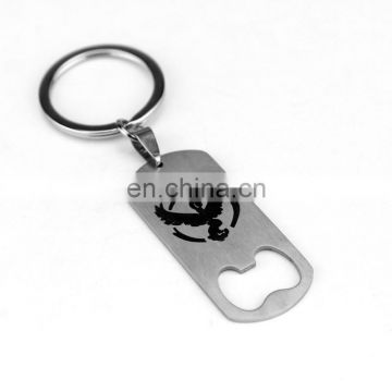 dog tag bottle opener keychain with printing logo