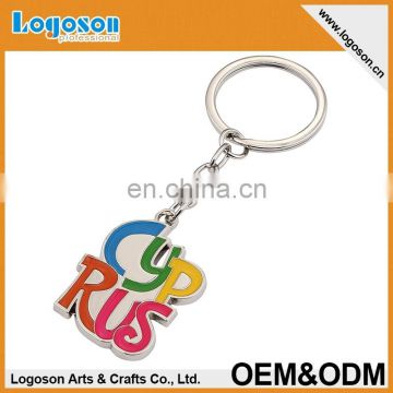 Colorful enamel alphabet custom metal key chain