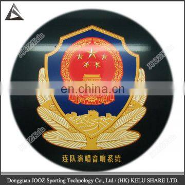 round emblem cheap custom metal sticker colorful logo