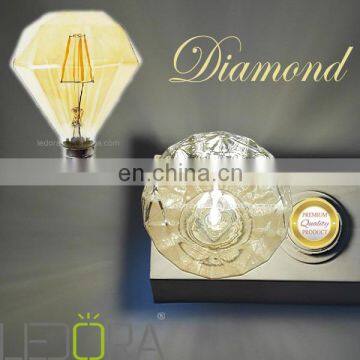 Diamond 4W 400lm E27 230V 2700K Led Filament Bulb Golden, Dimmable Led Filament Light photo-3