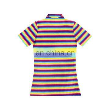 2019 Wholesale Fashionable Boutique Shirt Newest Serape Design T Shirt Girl Comfortable Ribbed Strip Toddler Shirt photo-3