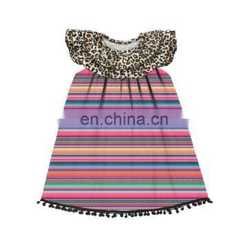 Boutique Serape Mexican Dresses Leopard Print Dress For Girl wholesale price