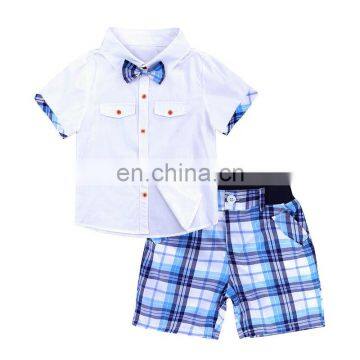 Baby Clothes Boy Gentleman Suit Bow Tie Short Sleeve Shorts Summer Two-piece Newborn Baby Boy Clothes photo-5