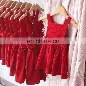 2019 summer Baby Girl line cotton dresses Hollow Dress Kids backless Cotton Dresses 4colors