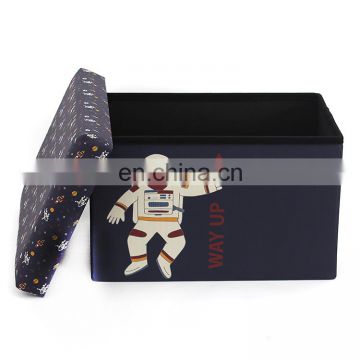 Customized Modern Home Furniture Cute Cartoon pattern Printing Foldable Storage Ottoman for kids