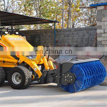 mini skid steer wheel loader road sweeper