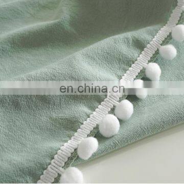 New Arrival New Pattern Black Table Clothes Solid Table Cloth With Pom Pom photo-5
