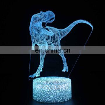 3D Illusion Lampara Dinosaur Shape Led Light 7 Color Changing Lamp
