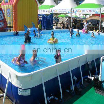 Hot sale large Inflatable metal frame swimming pool PVC, Commercial Large inflatable stents metal swimming pool for backyard